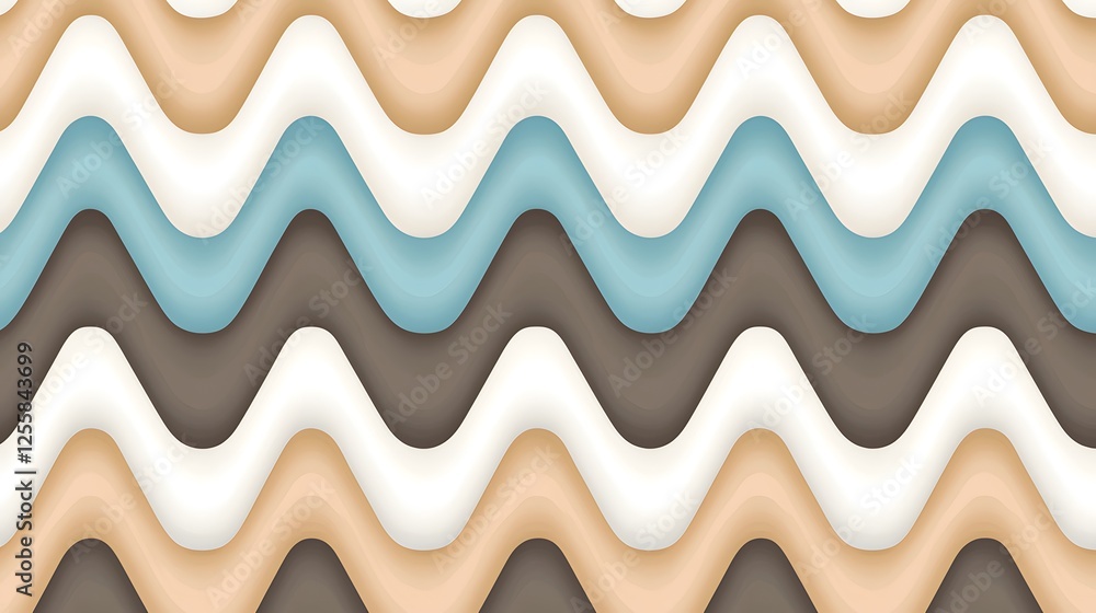 Colorful Wavy Pattern in Earthy Tones and Blue Shades for Design Colorful Wavy Pattern in Earthy Tones and Blue Shades for Design