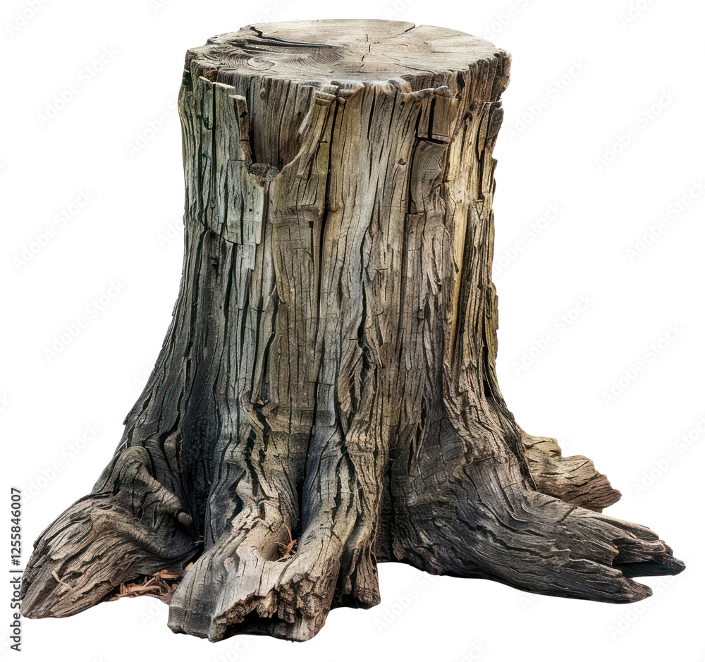 Fototapeta premium PNG Weathered tree stump texture