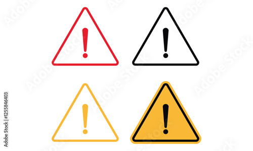Free Download Set of warning triangle icons vector template - GFXLoad
