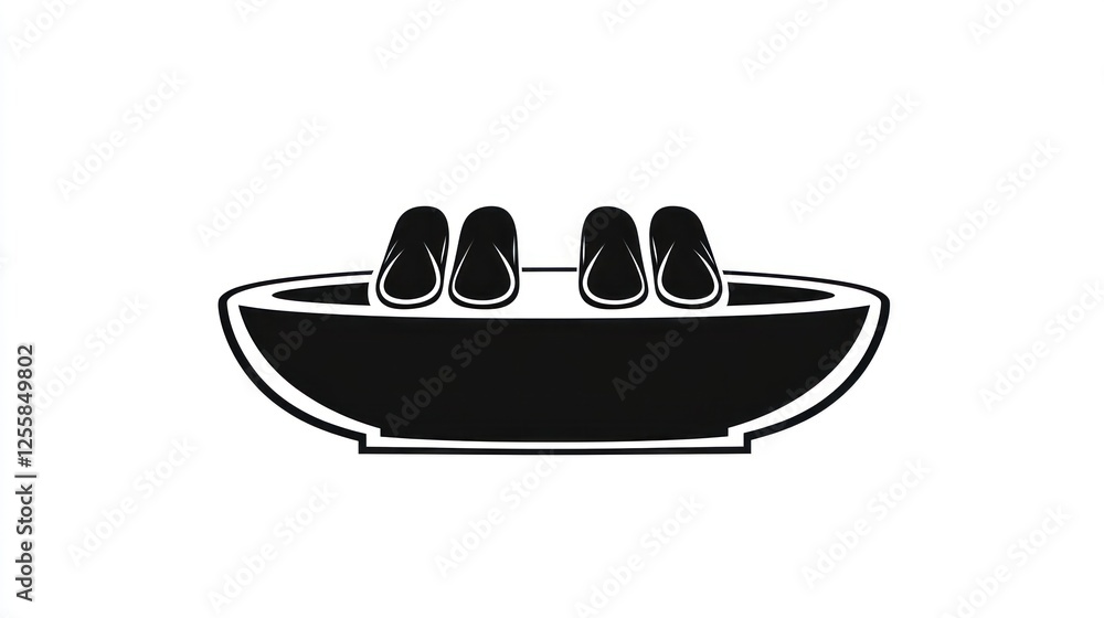 Hands in a Bowl; Spa Treatment; Illustration Hands in a Bowl; Spa Treatment; Illustration