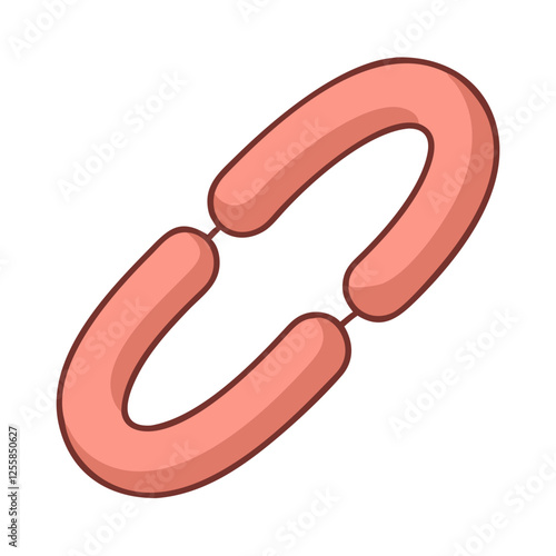 Vector illustration of a broken link, A simple vector illustration of a broken link, representing disconnect or error in connection or communication.
