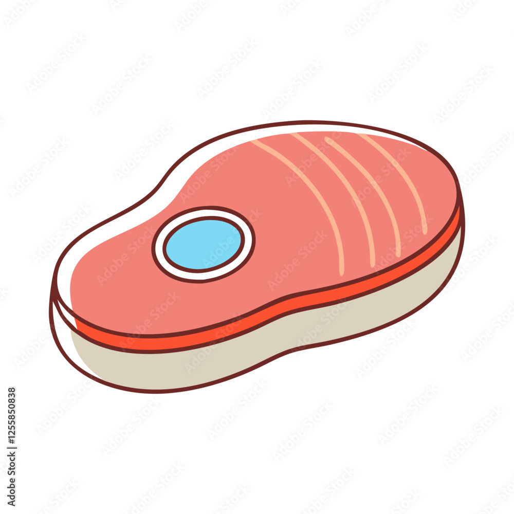 Illustration of a Fresh Piece of Raw Salmon, Vector illustration of a fresh piece of raw salmon, showcasing its vibrant pink color and clean cut.
Illustration of a Fresh Piece of Raw Salmon, Vector illustration of a fresh piece of raw salmon, showcasing its vibrant pink color and clean cut.
