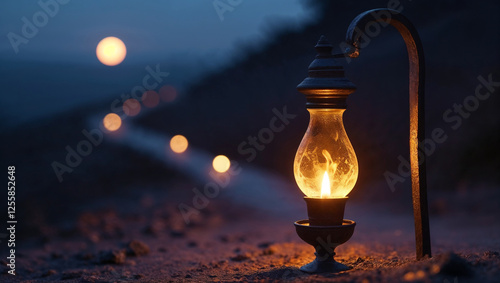 oil lamp in the night