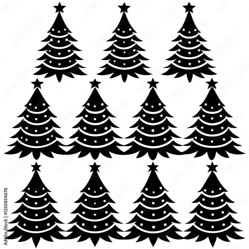 Obraz premium set of christmas trees