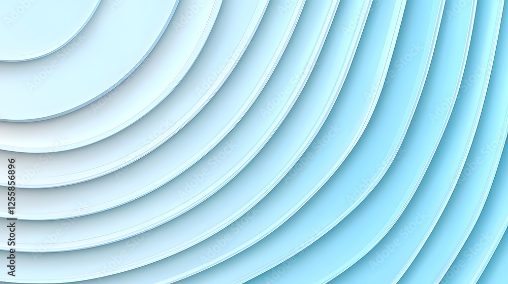 Obraz premium Abstract Wavy Layered Background in Soft Blue and White Tones