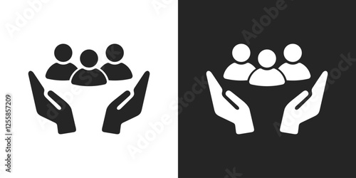 Social security protection black and white icon vector design