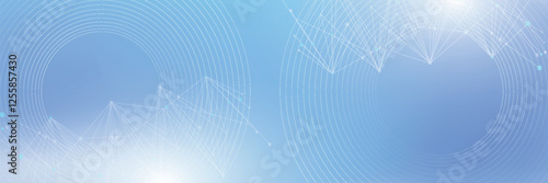 Modern abstract background. Glossy white gradient circle lines. Minimal geometric pattern. Simple graphic elements. Futuristic concept. Suitable for