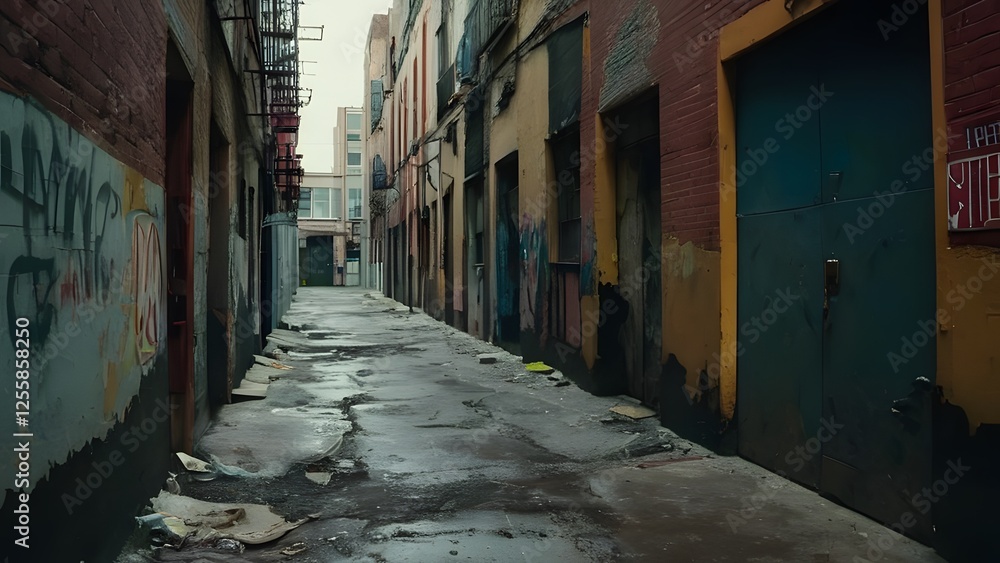 Fototapeta premium Urban Street Grime with Layers of Dirt, Paint, and Texture