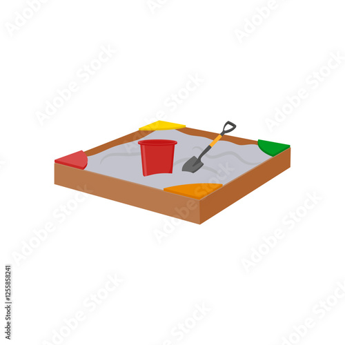 Sandbox, Kindergarten Vector Illustration