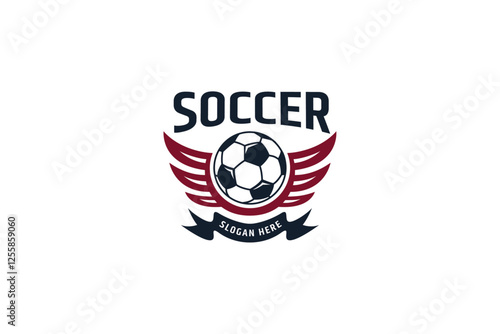 football logo with flapping wings combination in flat design style