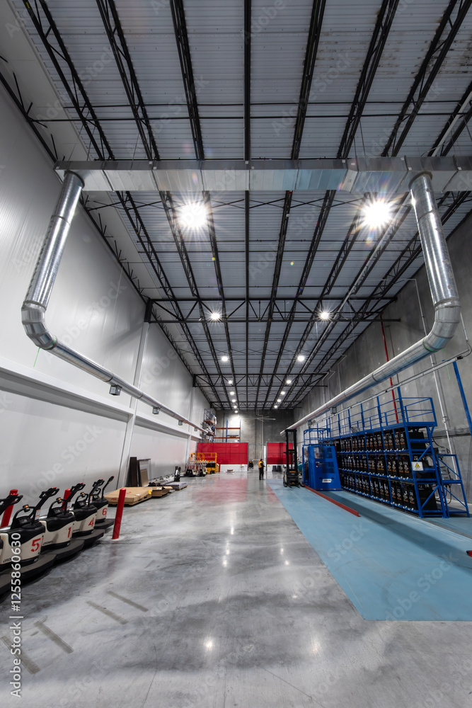 Obraz premium Air condition ducts in warehouse