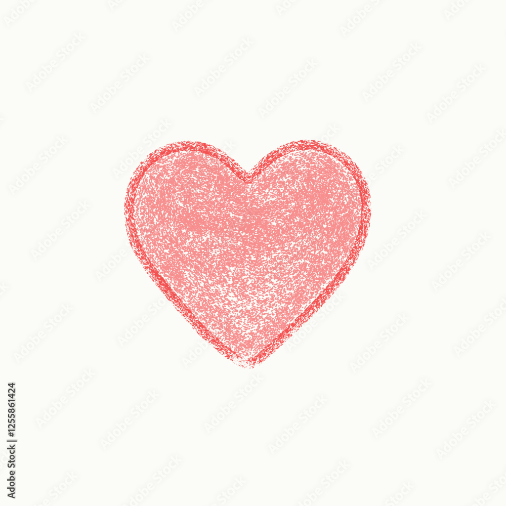 Hand Drawn Heart in Crayon Style Perfect for Simple Design with Doodle Element and Chalk Texture Hand Drawn Heart in Crayon Style Perfect for Simple Design with Doodle Element and Chalk Texture