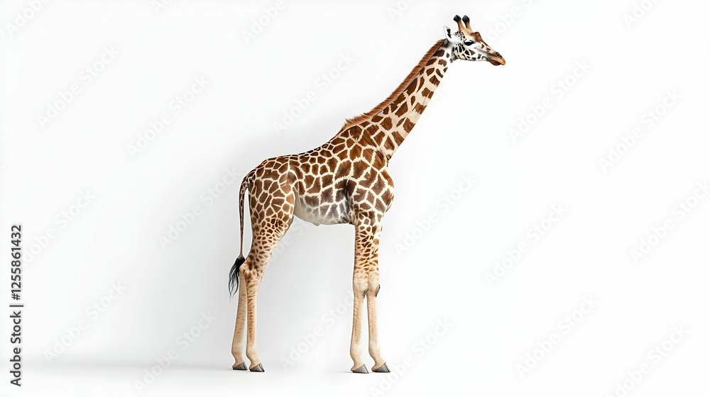 Realistic Image - Giraffe on White Background Realistic Image - Giraffe on White Background