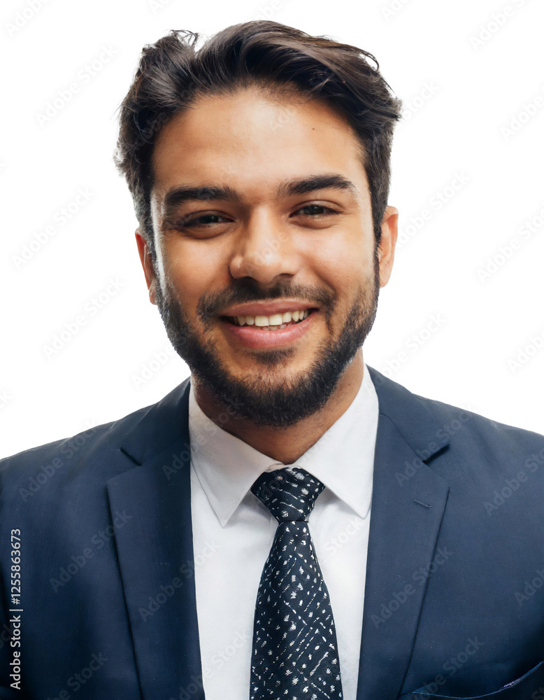 Portrait of only one Man. White Background. Portrait of only one Man. White Background.