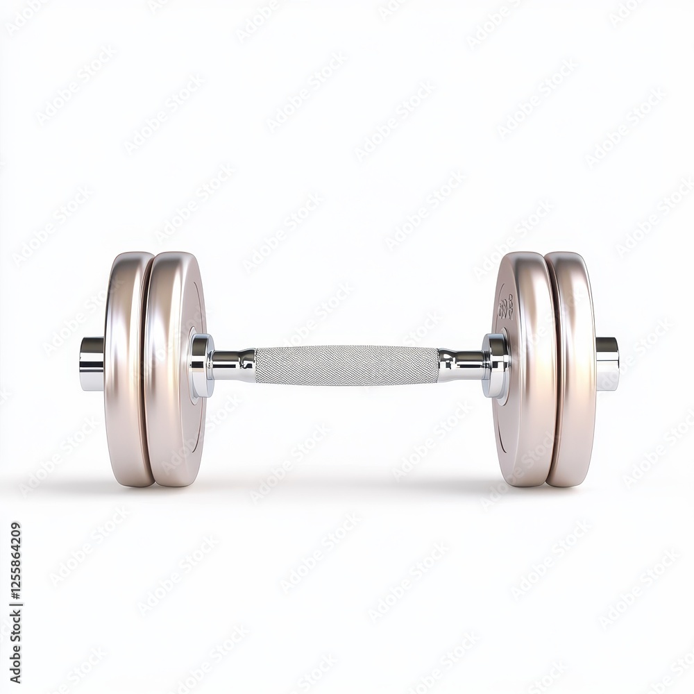 High-Quality Silver and Gold Dumbbell Isolated on White Background, Perfect for Fitness, Gym Equipment, Workout, Strength Training, and Health-Related Projects High-Quality Silver and Gold Dumbbell Isolated on White Background, Perfect for Fitness, Gym Equipment, Workout, Strength Training, and Health-Related Projects