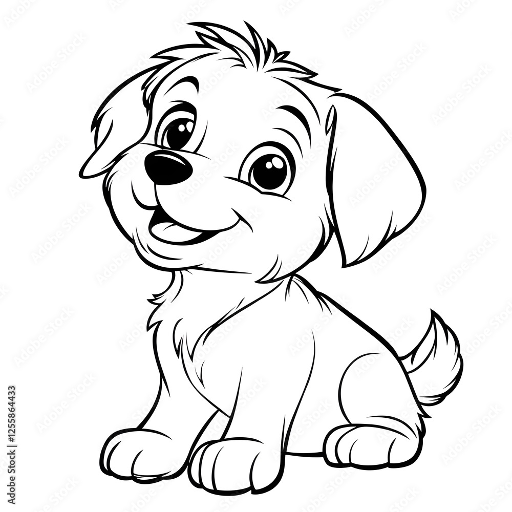 custom made wallpaper toronto digitalCute Cartoon Puppy Outline for Children s Coloring
