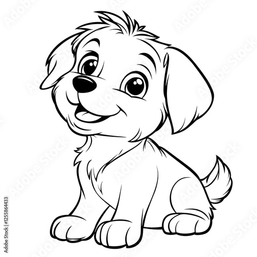 Wallpaper Mural Cute Cartoon Puppy Outline for Children s Coloring Torontodigital.ca