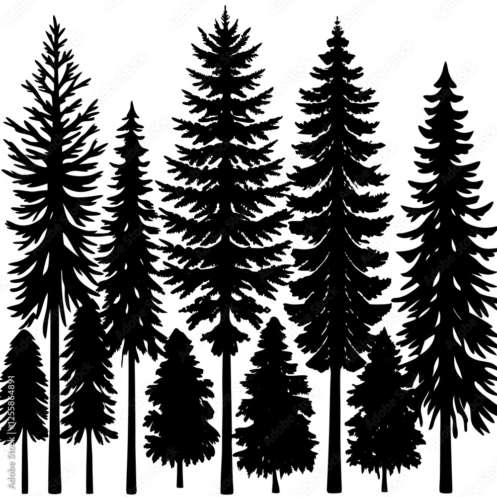 Obraz premium silhouettes of trees