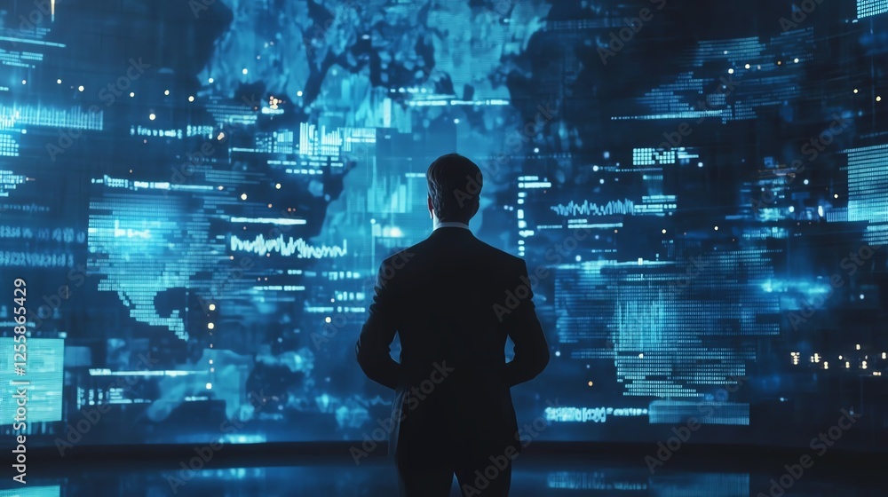 Businessman attends Business Analytics to interpret market data. Businessman attends Business Analytics to interpret market data.