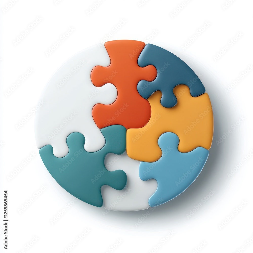 a puzzle piece icon, problem-solving element, colorful 3D, isolated on white background a puzzle piece icon, problem-solving element, colorful 3D, isolated on white background