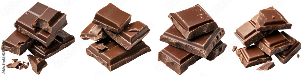 Bright top view of layered chocolate bars in food photography Bright top view of layered chocolate bars in food photography