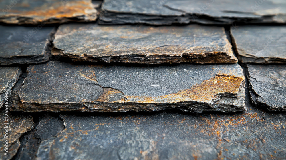 Close-up view of textured stone tile surface showcasing natural grain and mineral details