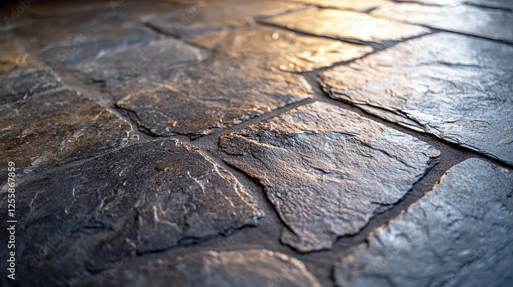 Close-up of textured stone tile surface showcasing mineral details and natural grain Close-up of textured stone tile surface showcasing mineral details and natural grain