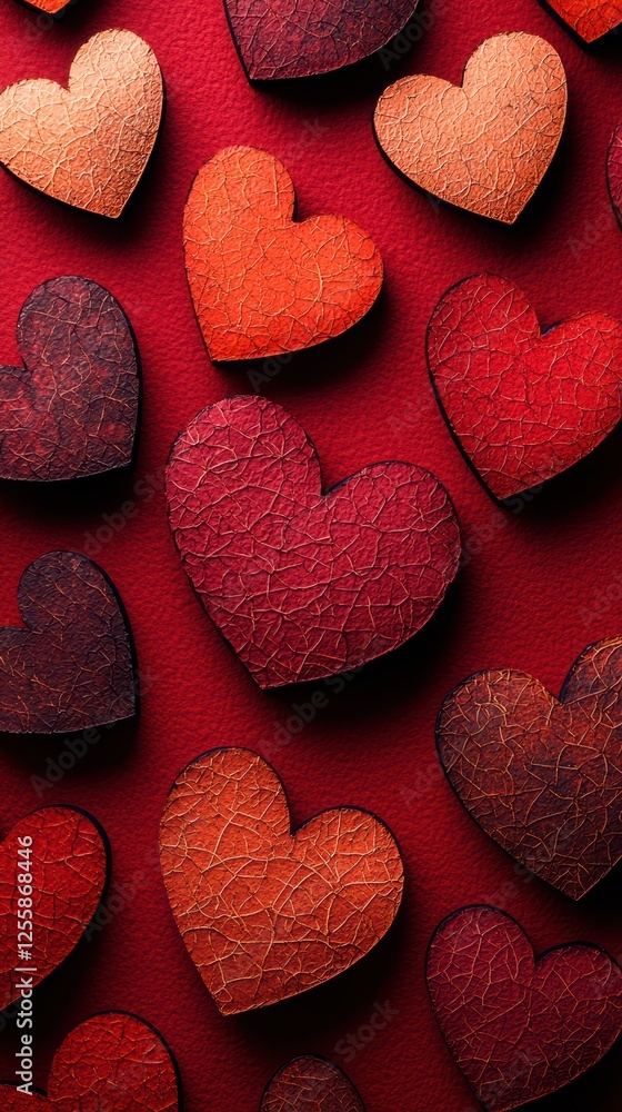 Fototapeta premium Elegant red heart composition a touch of love and warmth