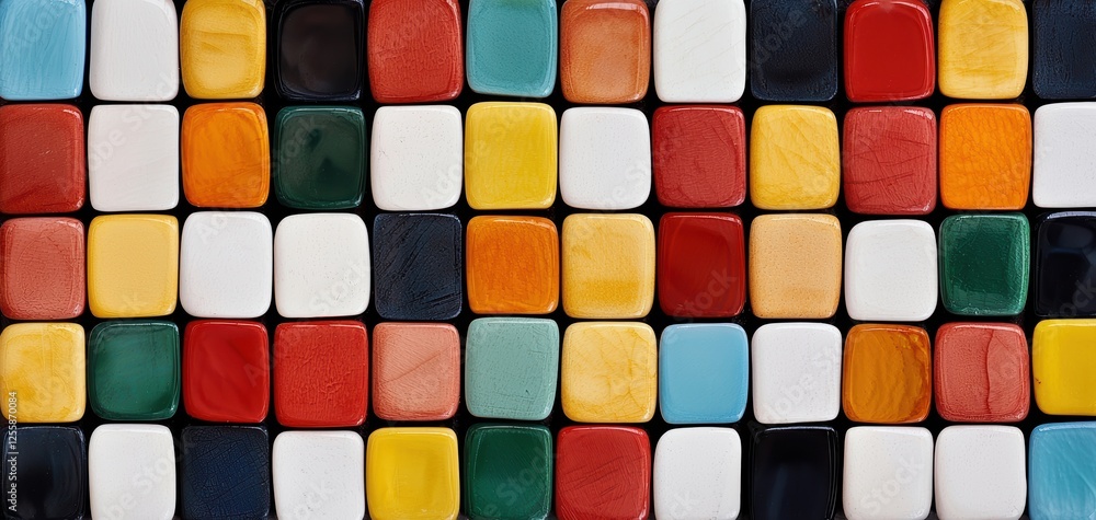 A mosaic art piece made from small, colorful glass tiles, forming an intricate and captivating pattern A mosaic art piece made from small, colorful glass tiles, forming an intricate and captivating pattern