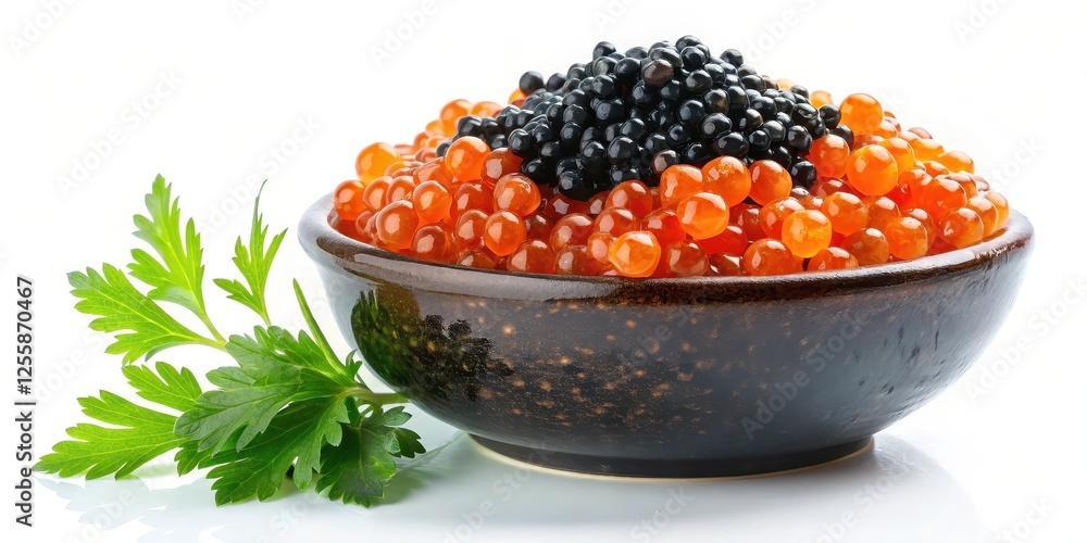 Red and Black Caviar in Bowl Red and Black Caviar in Bowl