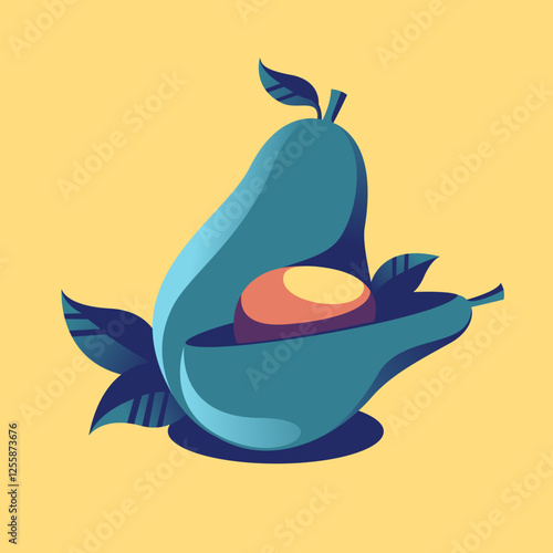 Flat illustration of avocado