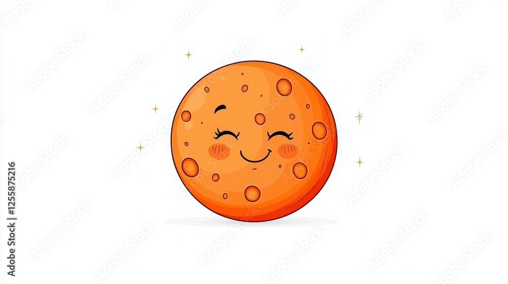 Obraz premium Cute Smiling Cartoon Cookie Character with Cheerful Expression and Bright Colorful Design