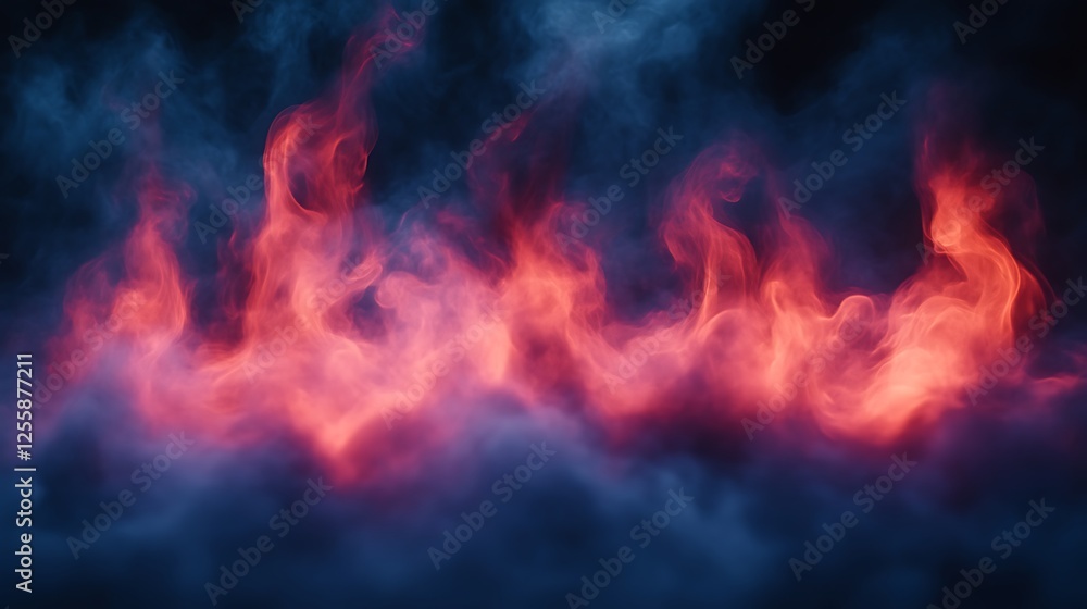 Abstract Red And Blue Smoke Fire Background Abstract Red And Blue Smoke Fire Background
