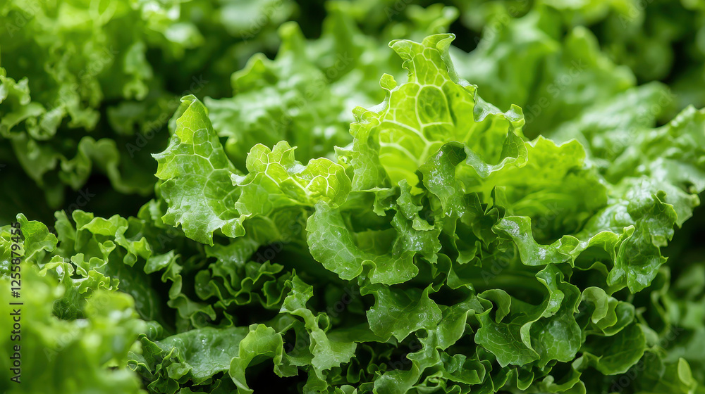 Intricate details of a fresh lettuce leaf captured in natural light Intricate details of a fresh lettuce leaf captured in natural light