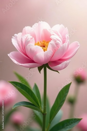 Elegant peony blooms in a serene landscape with soft pink white hues, flower, soft, peony