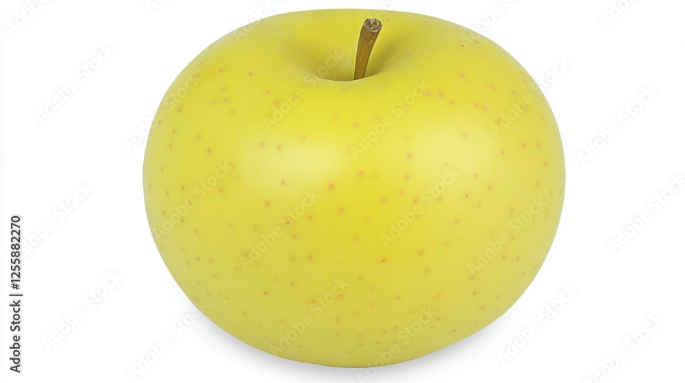 Fresh Yellow Apple Isolated on White Background with Smooth Skin and Natural Shine Fresh Yellow Apple Isolated on White Background with Smooth Skin and Natural Shine