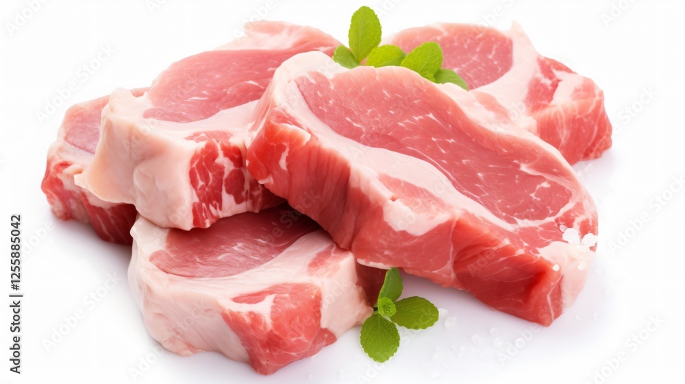 Fresh Raw Pork Cut Isolated White Background Fresh Raw Pork Cut Isolated White Background
