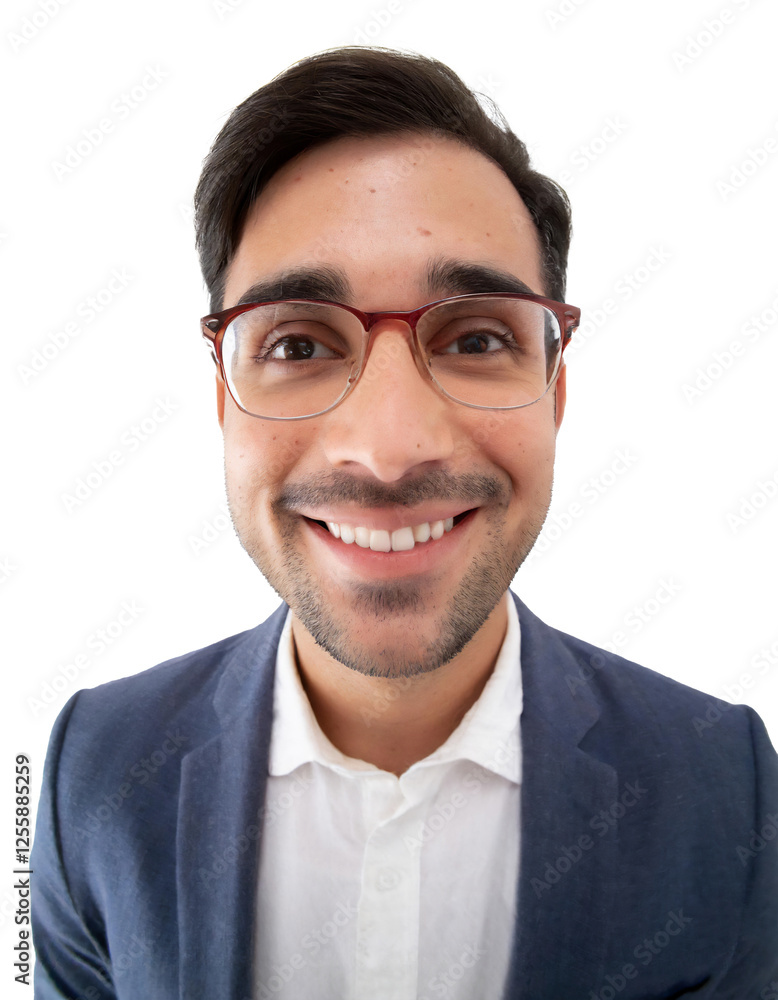 Portrait of only one Man. White Background. Portrait of only one Man. White Background.