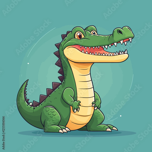 crocodile art vector silhouette illustration.	
