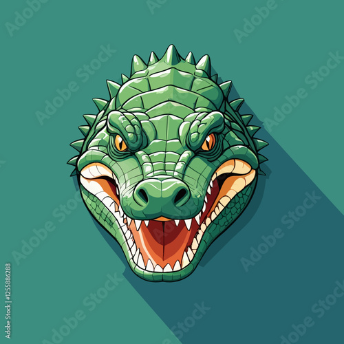 Crocodile head,crocodile skin,realistic,vector illustration	
