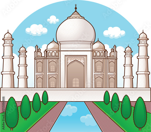 The Taj Mahal an ancient Palace in India, New7Wonders of the World, The Iconic Symbol of Love.