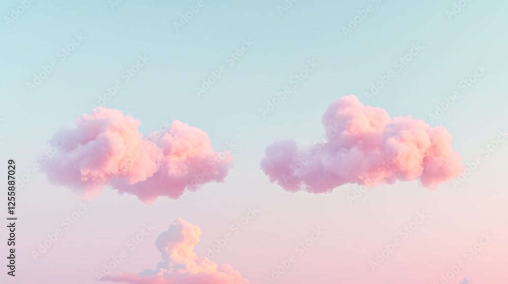 Pink Clouds in Pastel Sky Pink Clouds in Pastel Sky