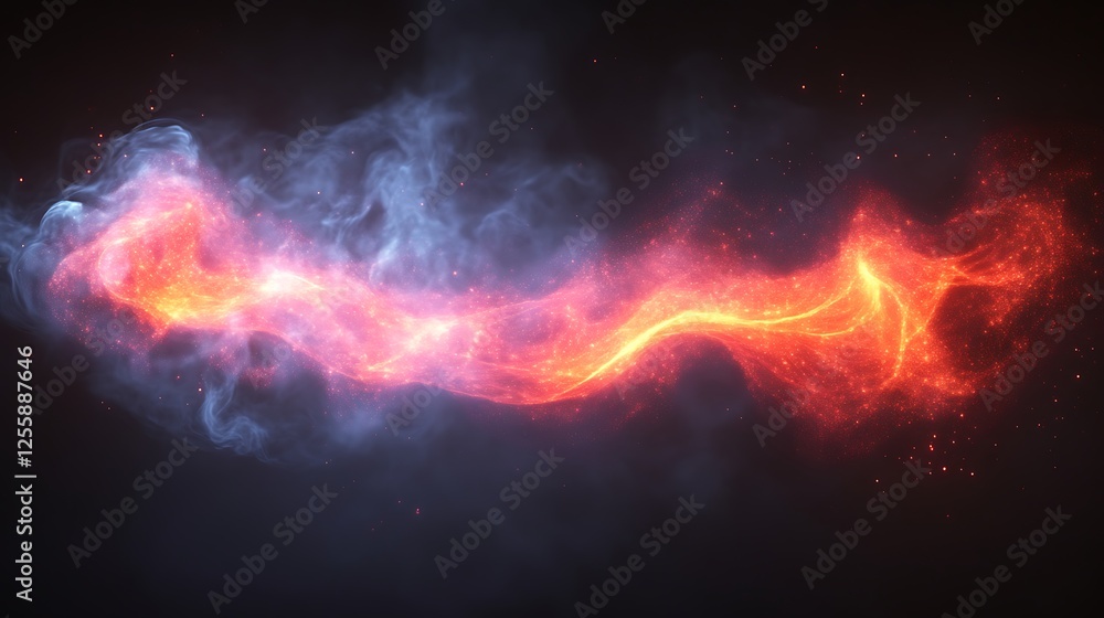 Fototapeta premium Abstract fiery and smoky wave design art