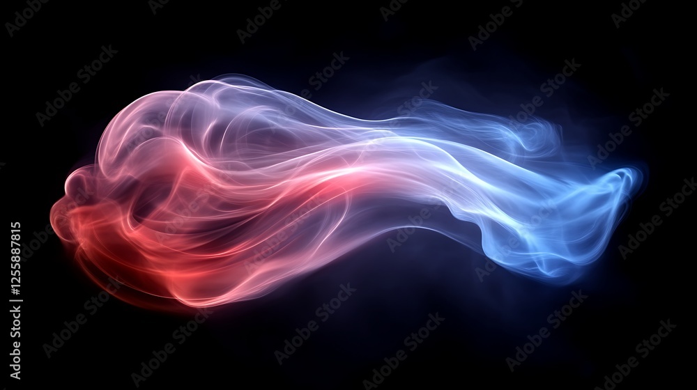 Obraz premium Abstract Red And Blue Swirling Smoke Design