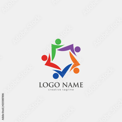 People team unity logo, team work, community, fully editable vector template