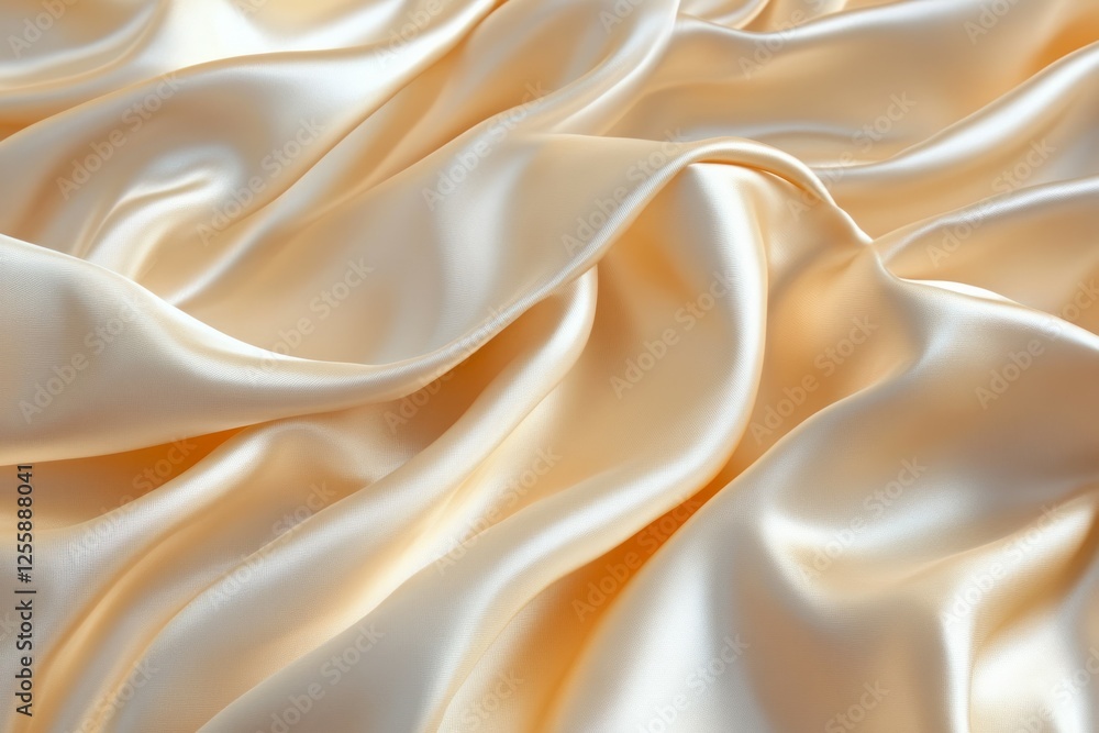 Luxurious beige silk fabric with smooth folds. AI image Luxurious beige silk fabric with smooth folds. AI image