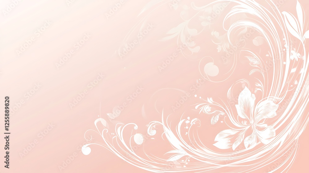 Delicate Pink Floral Swirls Design Background Delicate Pink Floral Swirls Design Background