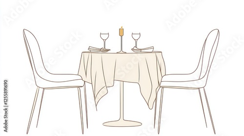 Romantic dinner table illustration (2) photo