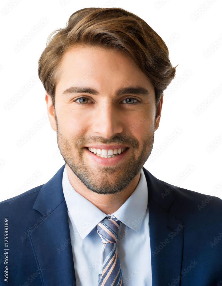 Portrait of only one Man. White Background. Portrait of only one Man. White Background.