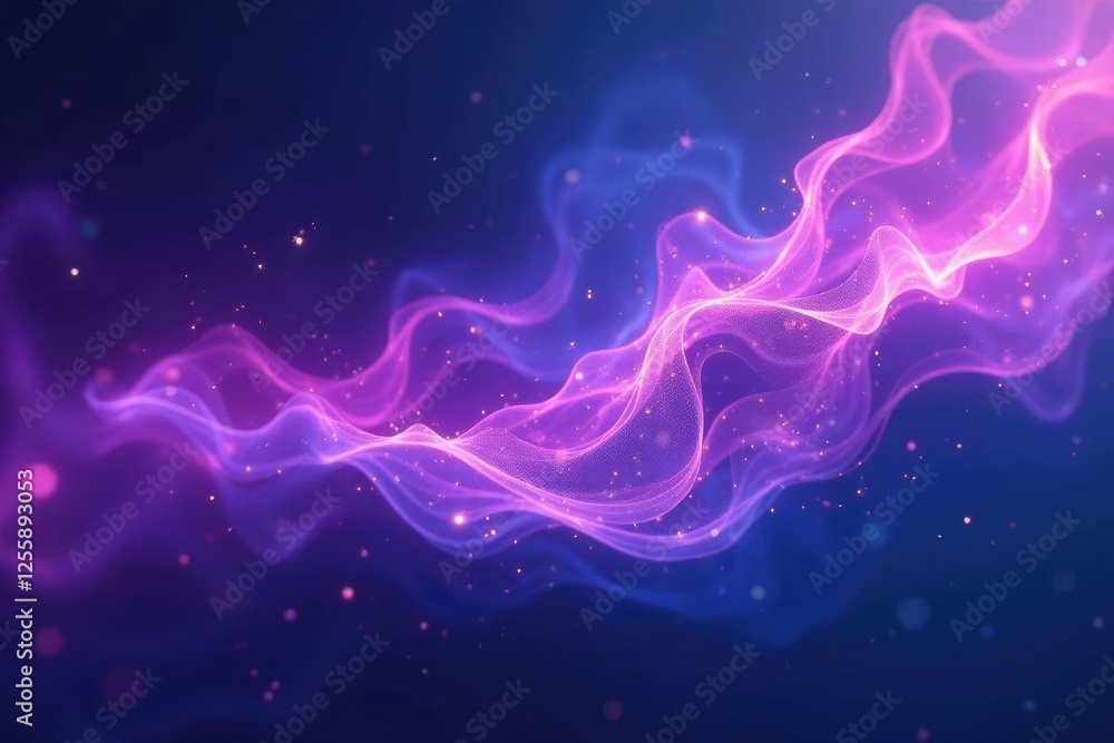 Fototapeta premium Glowing purple and blue wisps weave an enchanted tapestry, glowing, ethereal